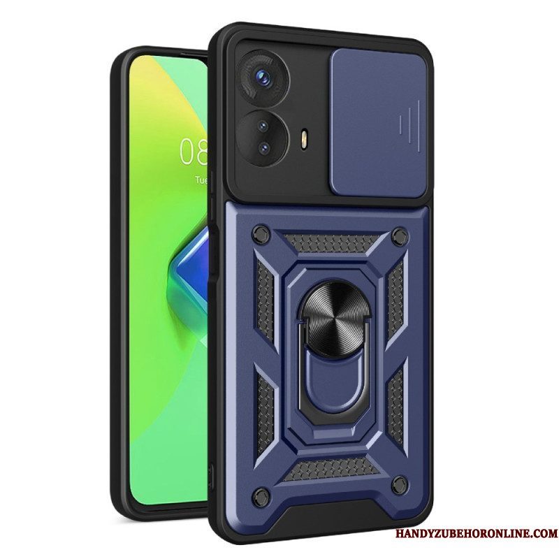 Hoesje voor Moto G73 5G Ringsteun En Lensbeschermer