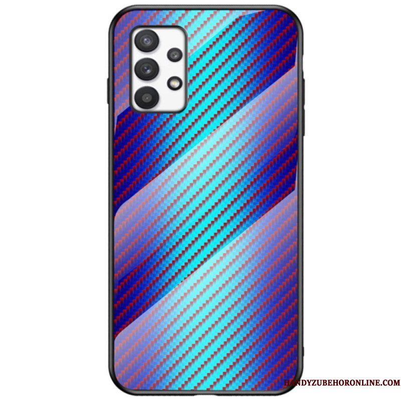 Hoesje voor Samsung Galaxy A53 5G Koolstofvezel Gehard Glas