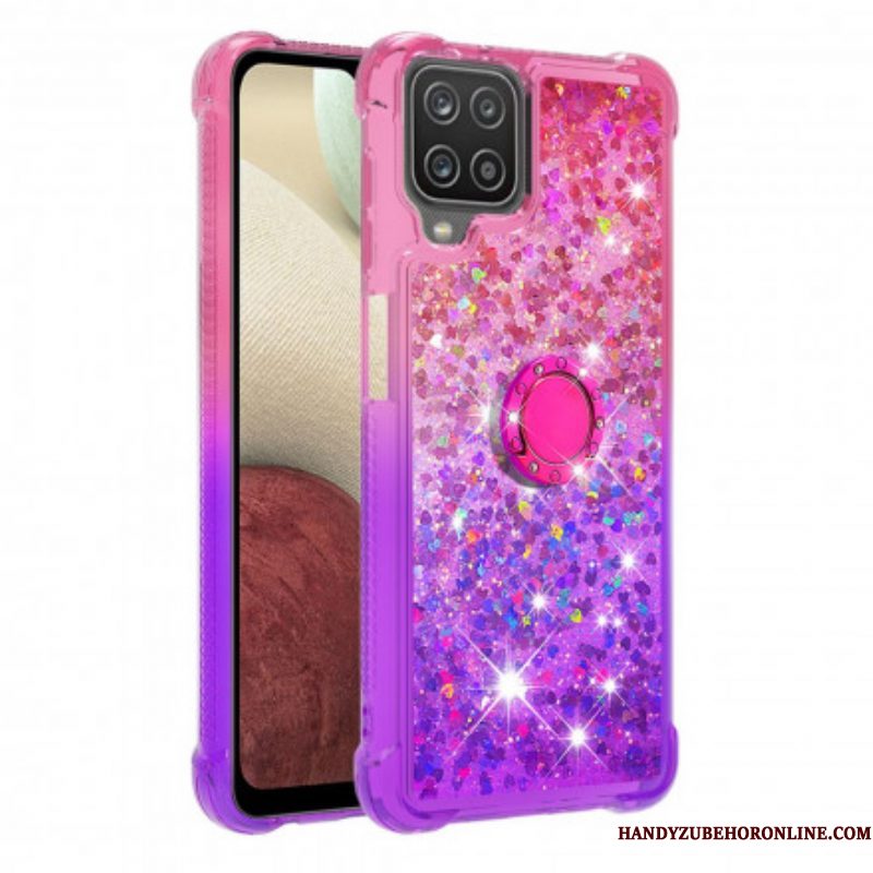 Hoesje voor Samsung Galaxy M12 / A12 Glitter Ringbeugel