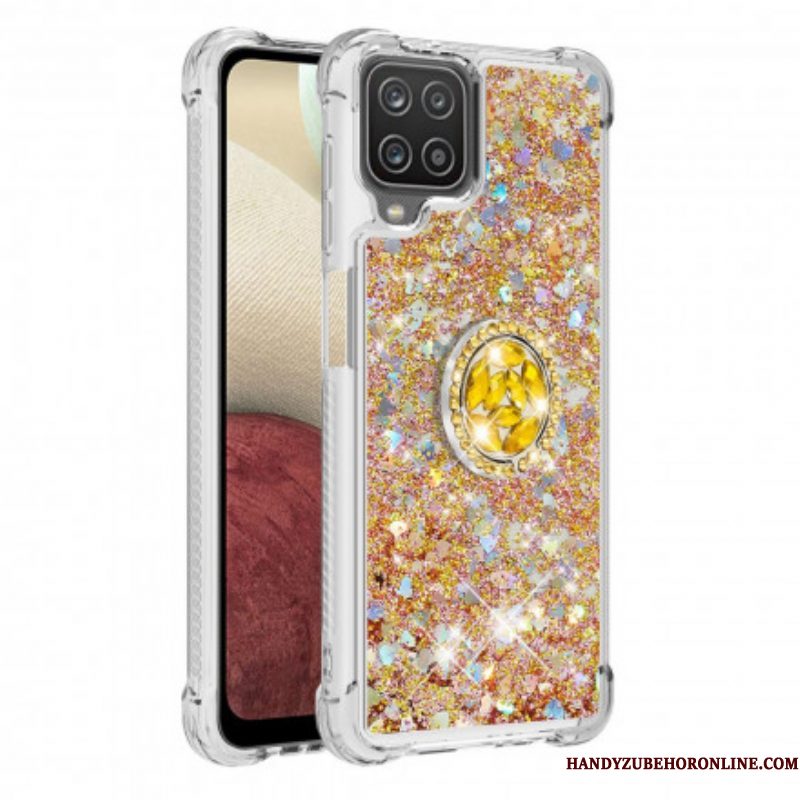 Hoesje voor Samsung Galaxy M12 / A12 Pailletten Met Ringsteun