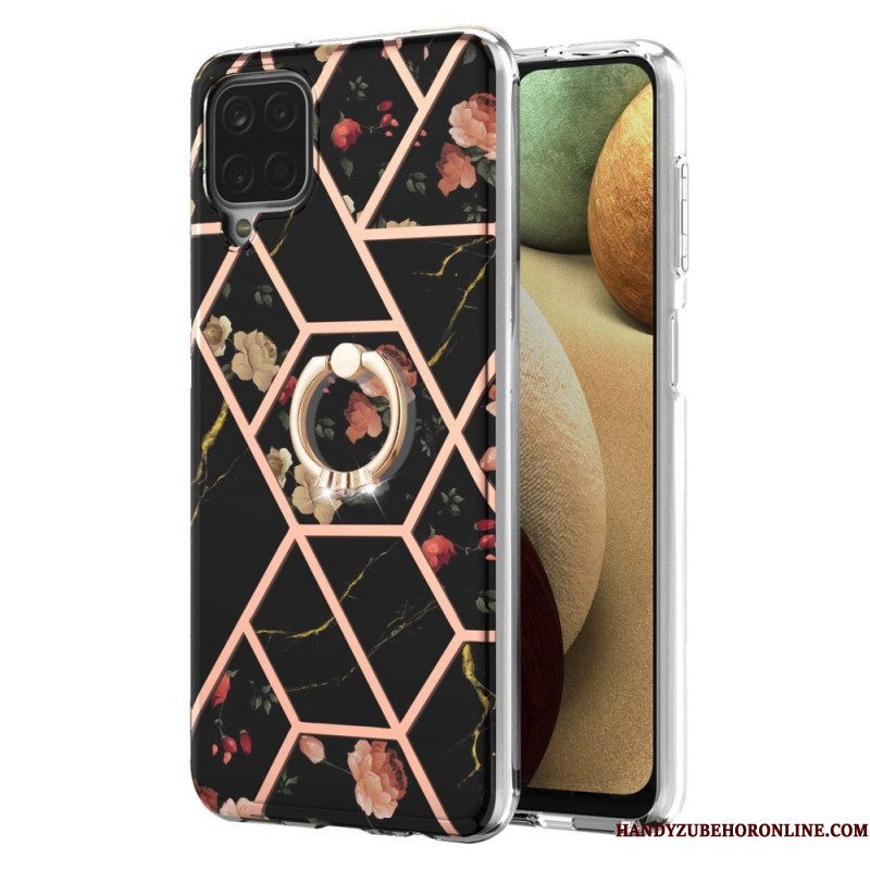 Hoesje voor Samsung Galaxy M12 / A12 Ringbeugel Bloemen