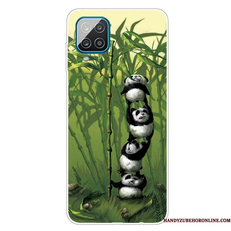 Hoesje voor Samsung Galaxy M12 / A12 Stelletje Panda's