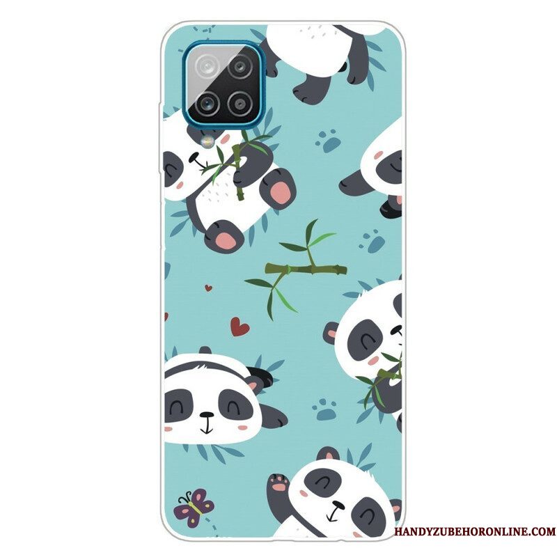 Hoesje voor Samsung Galaxy M12 / A12 Stelletje Panda's