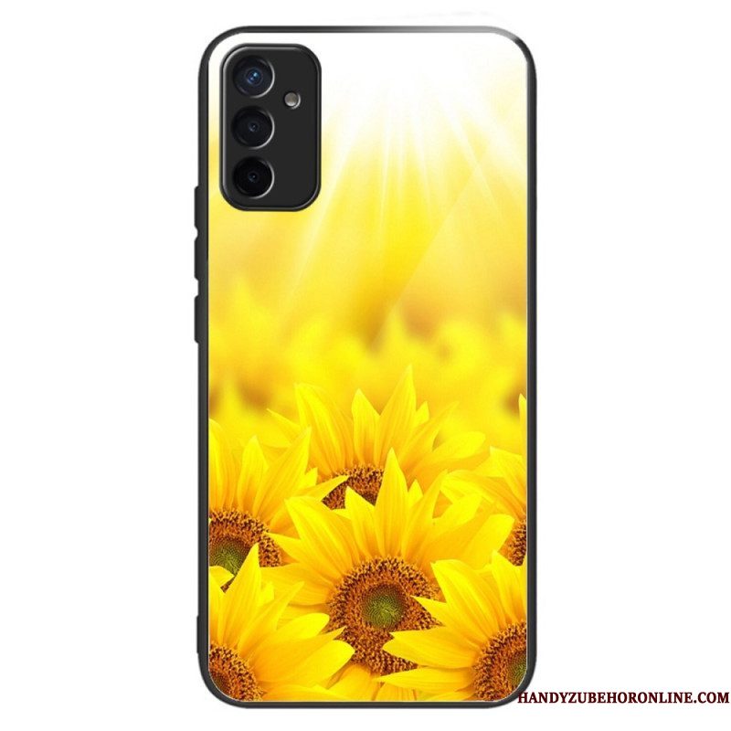 Hoesje voor Samsung Galaxy M13 Zonnebloemen Van Gehard Glas