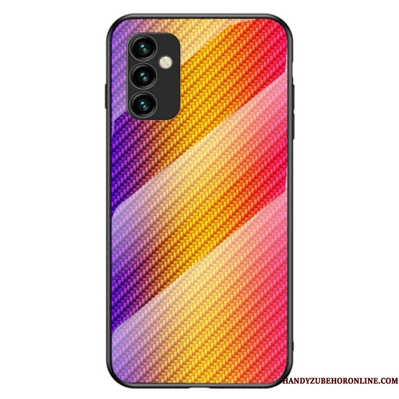 Hoesje voor Samsung Galaxy M23 5G Koolstofvezel Gehard Glas