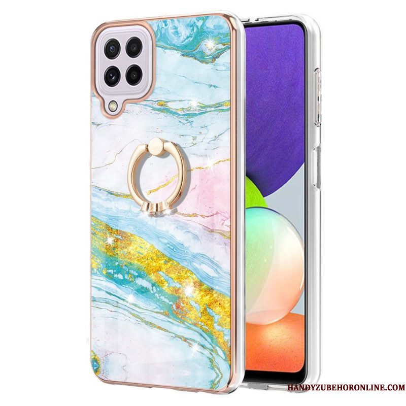 Hoesje voor Samsung Galaxy M32 Marmer Met Ringsteun