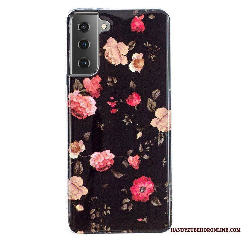 Hoesje voor Samsung Galaxy S21 5G Fluorescerende Bloemenserie