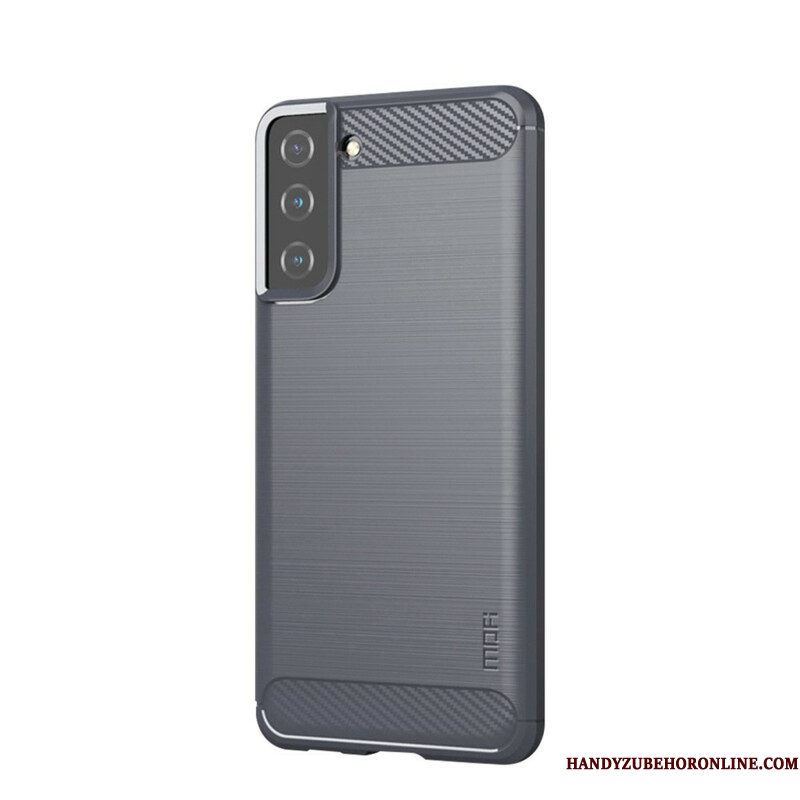 Hoesje voor Samsung Galaxy S21 5G Mofi Geborsteld Koolstofvezel