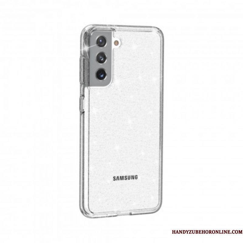 Hoesje voor Samsung Galaxy S21 5G Transparante Pailletten