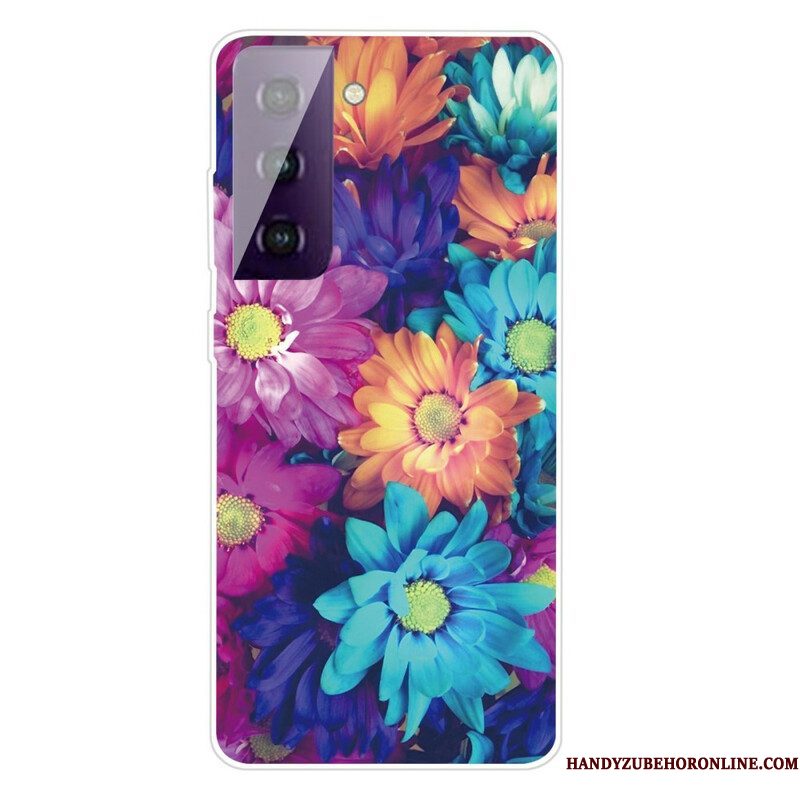 Hoesje voor Samsung Galaxy S21 FE Flexibele Bloemen