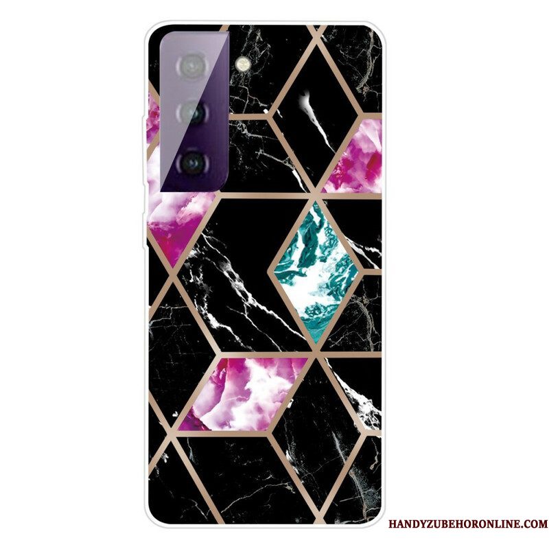 Hoesje voor Samsung Galaxy S21 FE Variabel Geometrisch Marmer