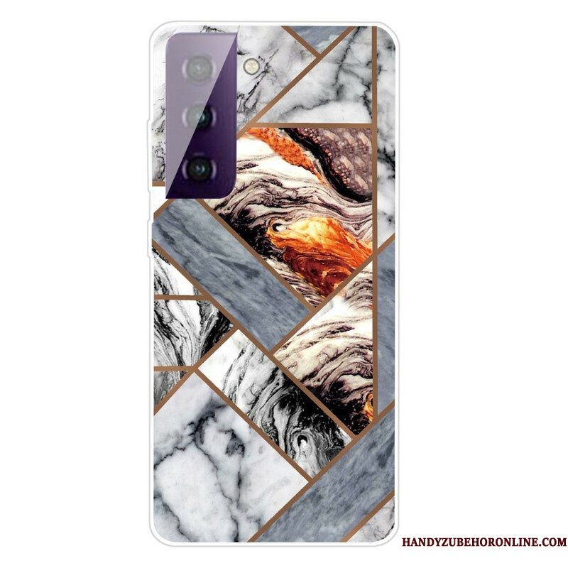 Hoesje voor Samsung Galaxy S21 FE Variabel Geometrisch Marmer