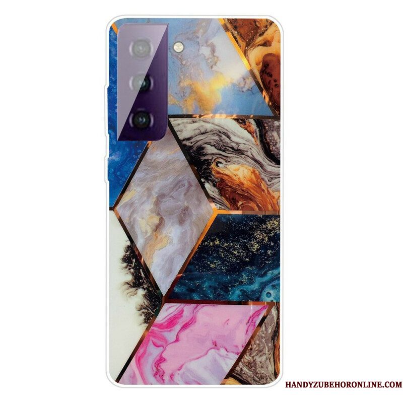 Hoesje voor Samsung Galaxy S21 FE Variabel Geometrisch Marmer