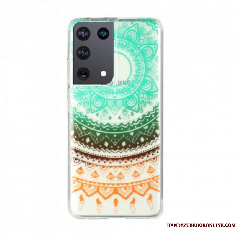 Hoesje voor Samsung Galaxy S21 Ultra 5G Naadloze Bloemmandala