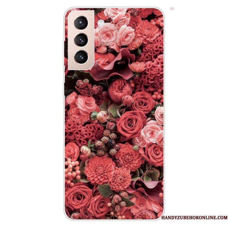 Hoesje voor Samsung Galaxy S22 Plus 5G Roze Bloemen