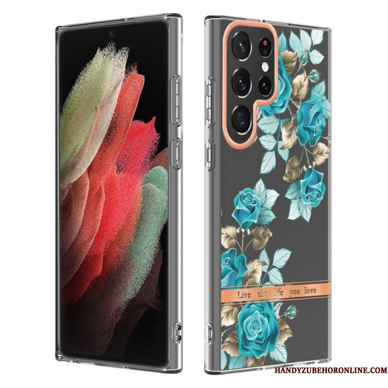 Hoesje voor Samsung Galaxy S22 Ultra 5G Bloemen Leven Het Leven Waar Je Van Houdt