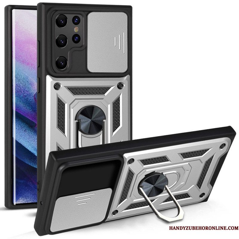 Hoesje voor Samsung Galaxy S22 Ultra 5G Designer Lenshouder En Beschermers