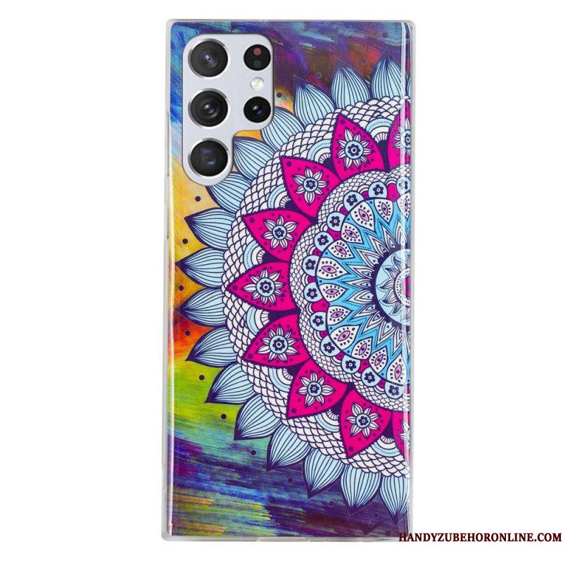 Hoesje voor Samsung Galaxy S22 Ultra 5G Fluorescerende Bloemenserie