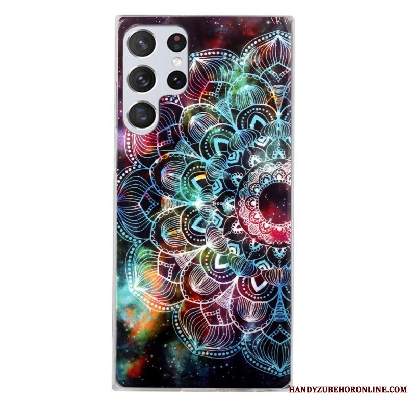 Hoesje voor Samsung Galaxy S22 Ultra 5G Fluorescerende Bloemenserie