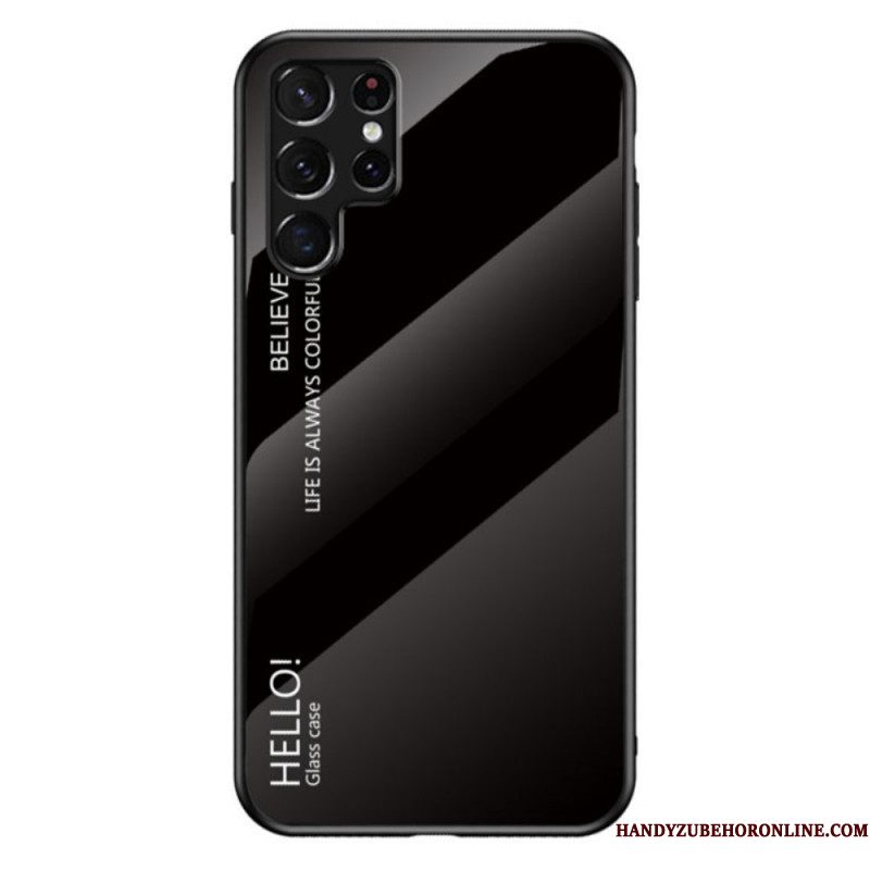 Hoesje voor Samsung Galaxy S22 Ultra 5G Gehard Glas Hallo