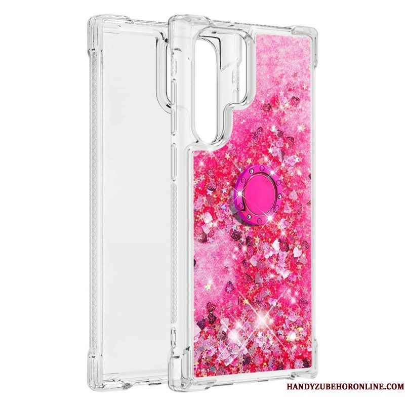 Hoesje voor Samsung Galaxy S22 Ultra 5G Glitter Ringbeugel