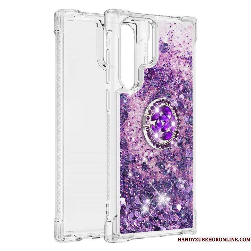 Hoesje voor Samsung Galaxy S22 Ultra 5G Glitter Ringbeugel