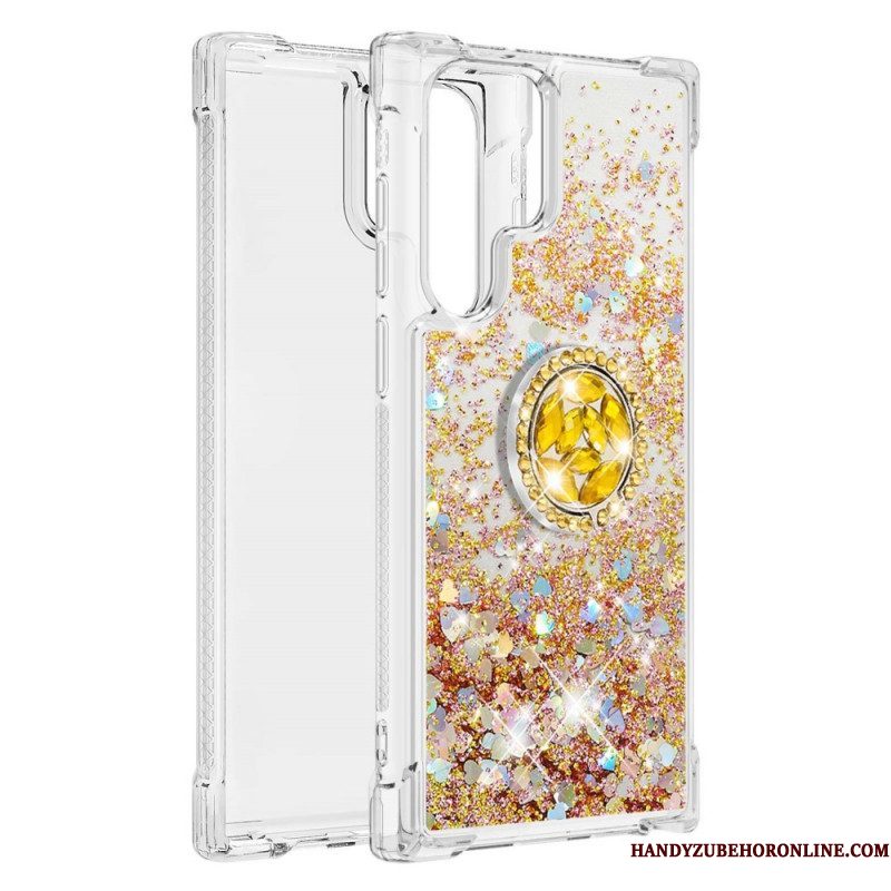 Hoesje voor Samsung Galaxy S22 Ultra 5G Glitter Ringbeugel