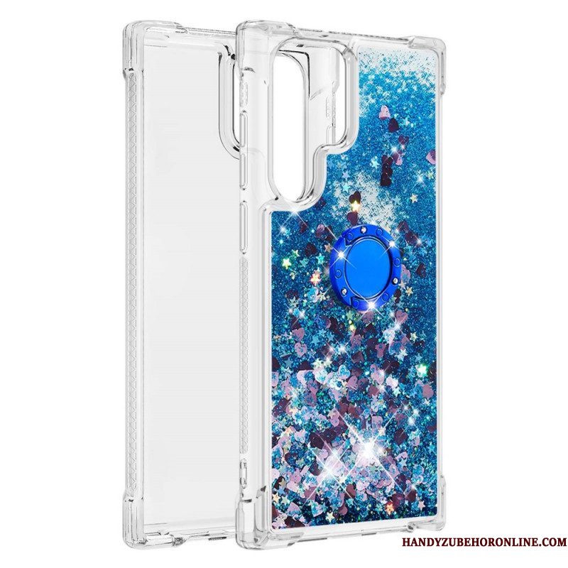 Hoesje voor Samsung Galaxy S22 Ultra 5G Glitter Ringbeugel