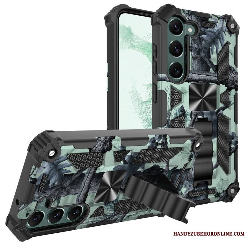 Hoesje voor Samsung Galaxy S23 5G Camouflage Verwijderbare Ondersteuning