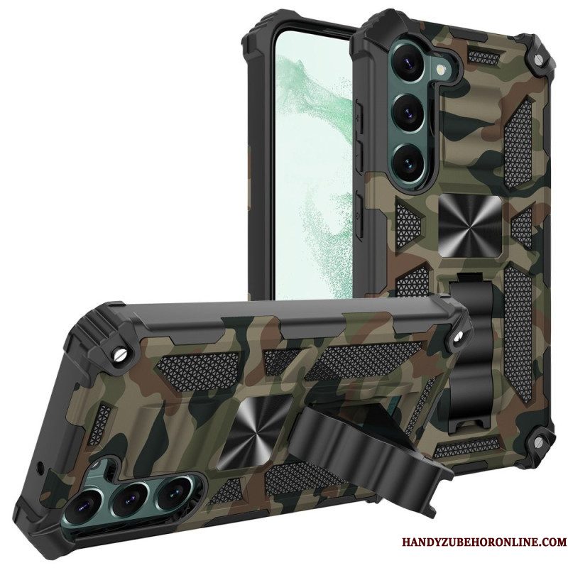 Hoesje voor Samsung Galaxy S23 5G Camouflage Verwijderbare Ondersteuning