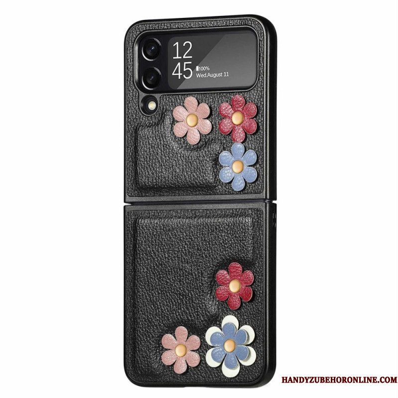 Hoesje voor Samsung Galaxy Z Flip 4 Folio-hoesje Bloemen Van Imitatieleer