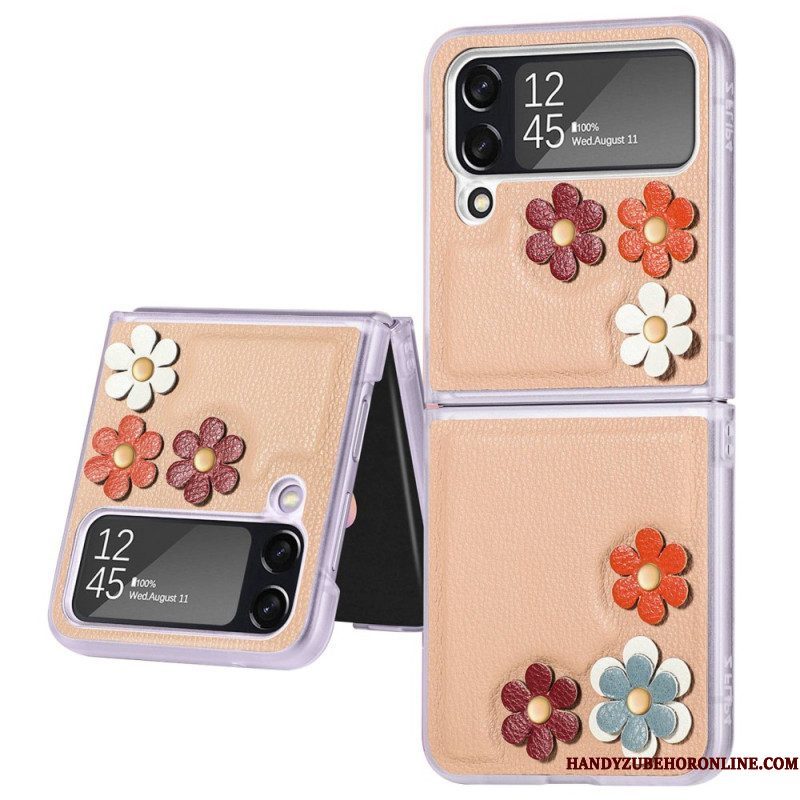 Hoesje voor Samsung Galaxy Z Flip 4 Folio-hoesje Bloemen Van Imitatieleer