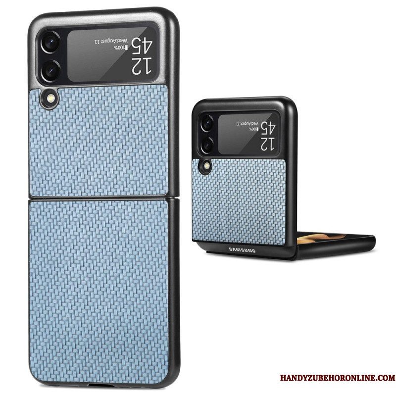 Hoesje voor Samsung Galaxy Z Flip 4 Folio-hoesje Getextureerde Koolstofvezel