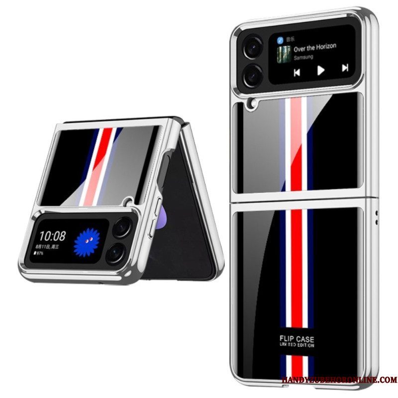 Hoesje voor Samsung Galaxy Z Flip 4 Folio-hoesje Gkk Driekleurig Gehard Glas