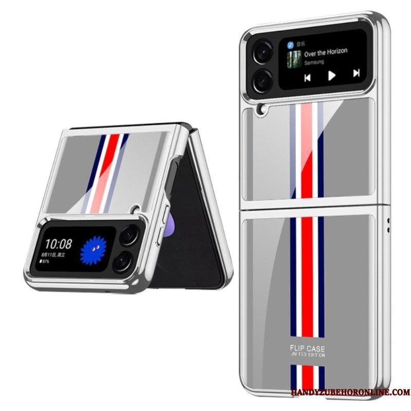 Hoesje voor Samsung Galaxy Z Flip 4 Folio-hoesje Gkk Driekleurig Gehard Glas