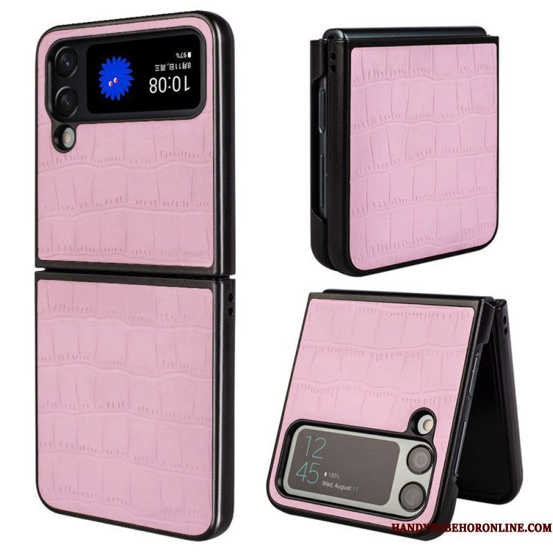 Hoesje voor Samsung Galaxy Z Flip 4 Folio-hoesje Krokodillenhuidstijl