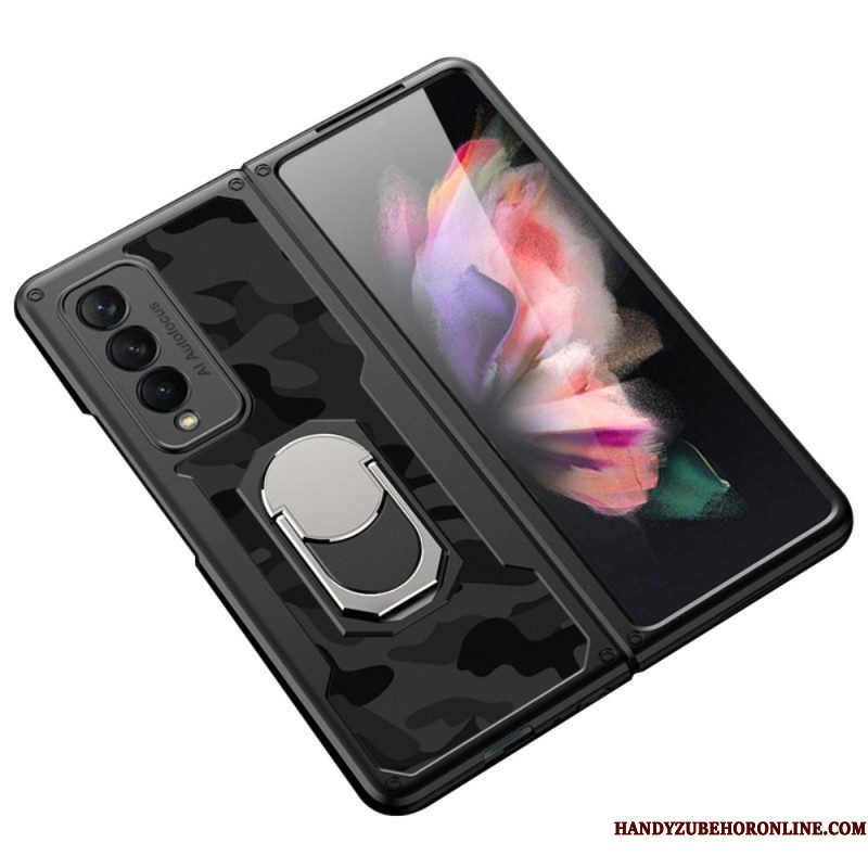 Hoesje voor Samsung Galaxy Z Fold 3 5G Camouflage Ring-steun Gkk