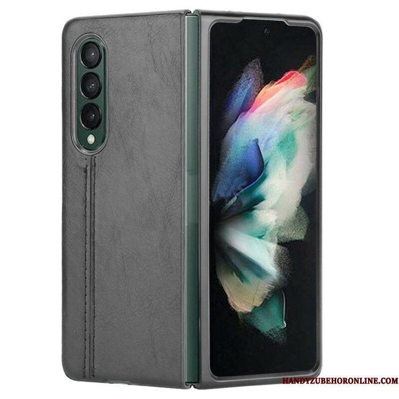 Hoesje voor Samsung Galaxy Z Fold 3 5G Couture-leereffect