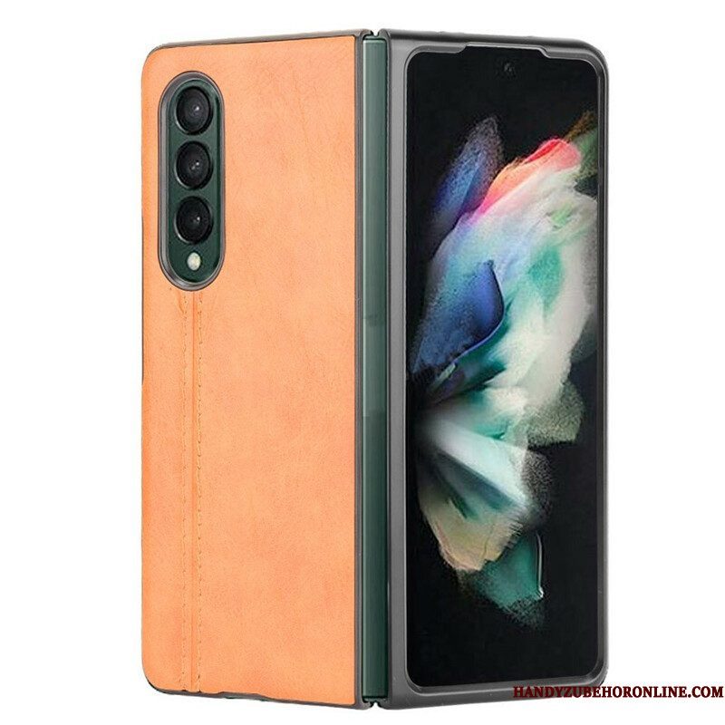 Hoesje voor Samsung Galaxy Z Fold 3 5G Couture-leereffect