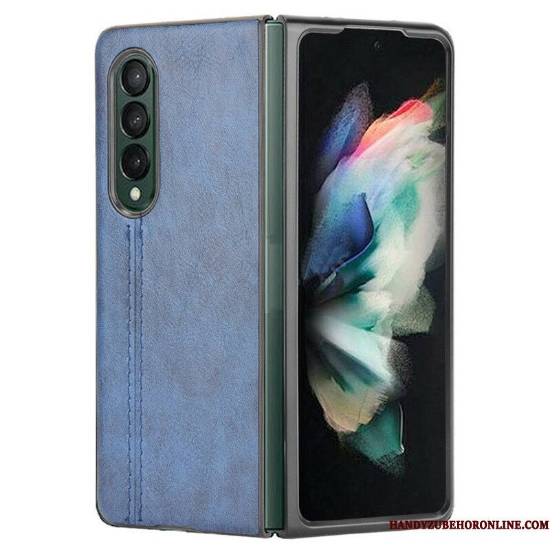 Hoesje voor Samsung Galaxy Z Fold 3 5G Couture-leereffect