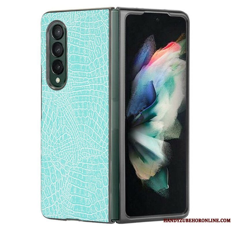 Hoesje voor Samsung Galaxy Z Fold 3 5G Imitatie Krokodillenleer