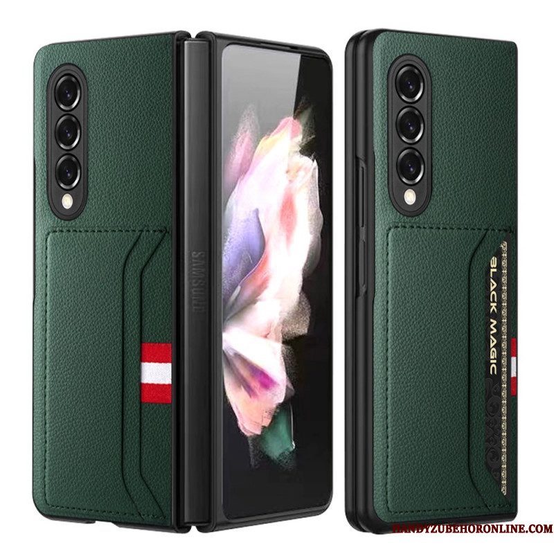 Hoesje voor Samsung Galaxy Z Fold 3 5G Litchi Lederen Dubbele Kaarthouder