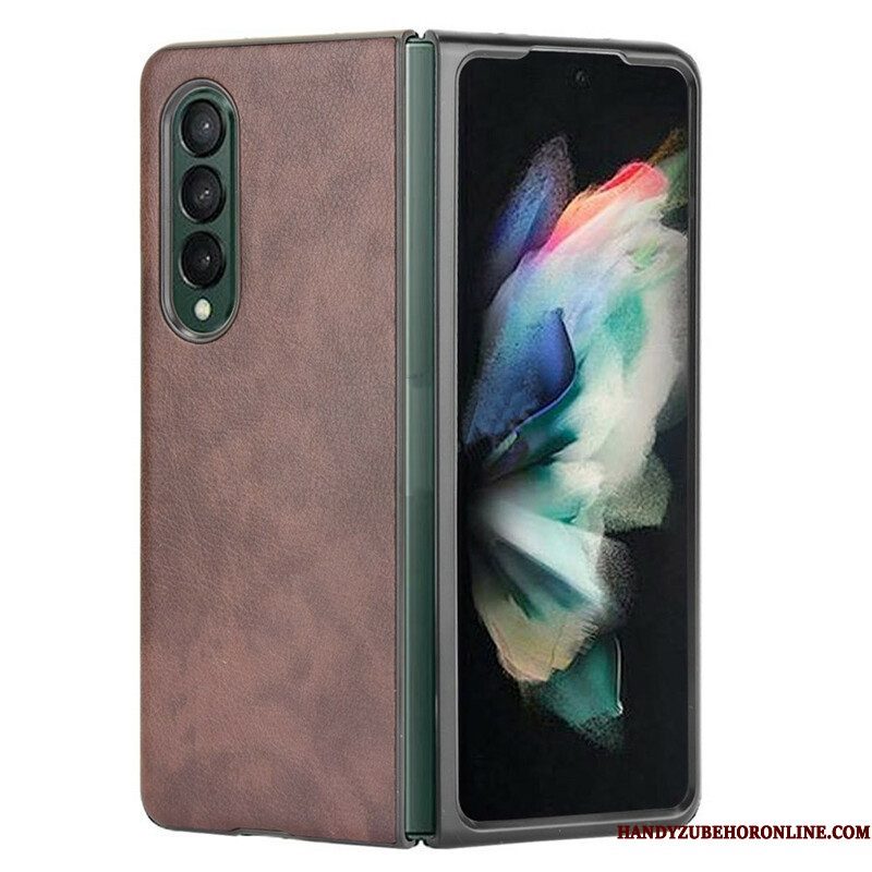 Hoesje voor Samsung Galaxy Z Fold 3 5G Litchi-leereffect