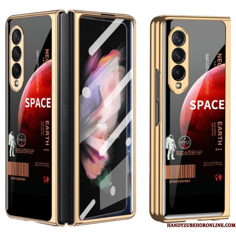 Hoesje voor Samsung Galaxy Z Fold 3 5G Met Space Screenprotector