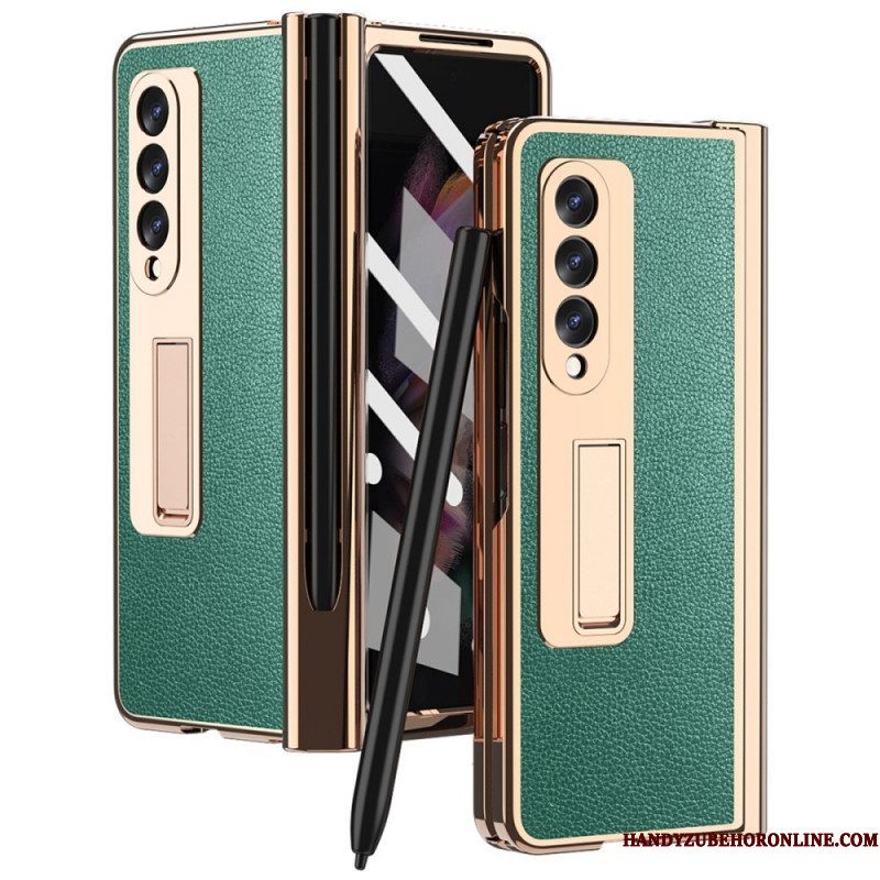 Hoesje voor Samsung Galaxy Z Fold 3 5G Multifunctioneel Litchi-leer