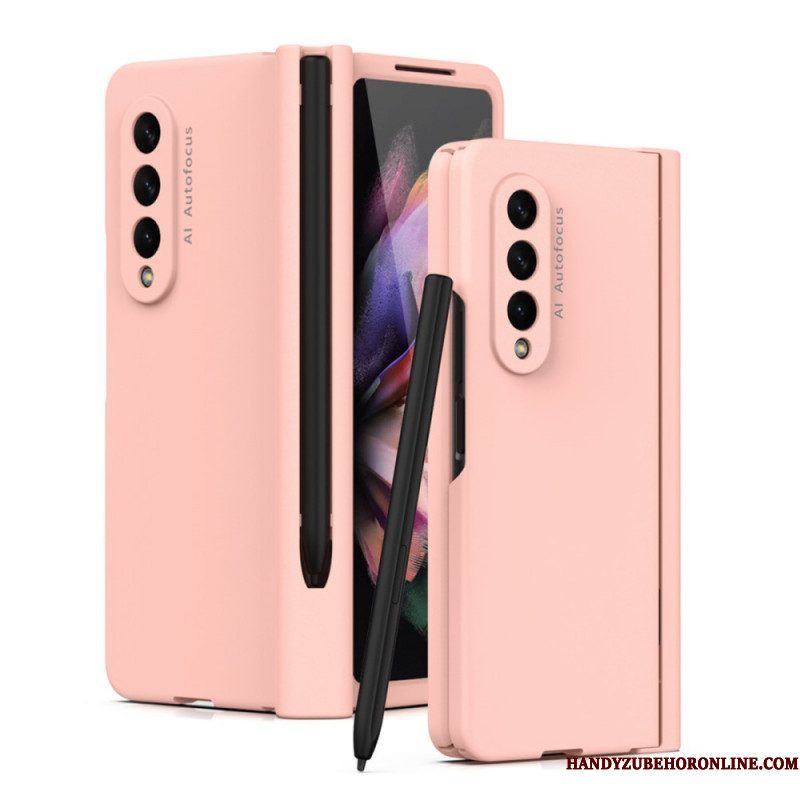 Hoesje voor Samsung Galaxy Z Fold 3 5G Schermbeschermer En Stylushouder