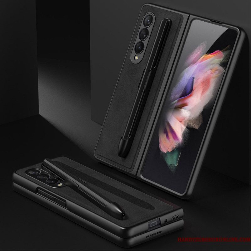 Hoesje voor Samsung Galaxy Z Fold 3 5G Stylushouder Met Leereffect Gkk