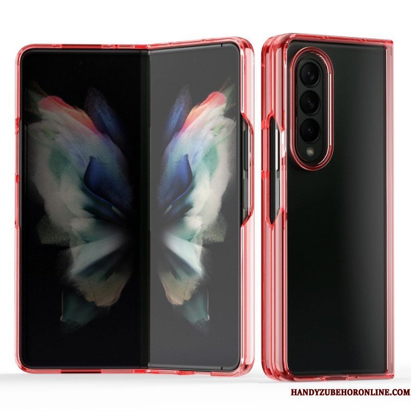 Hoesje voor Samsung Galaxy Z Fold 3 5G Transparant Gekleurde Randen