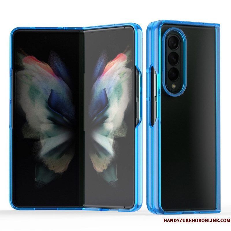 Hoesje voor Samsung Galaxy Z Fold 3 5G Transparant Gekleurde Randen