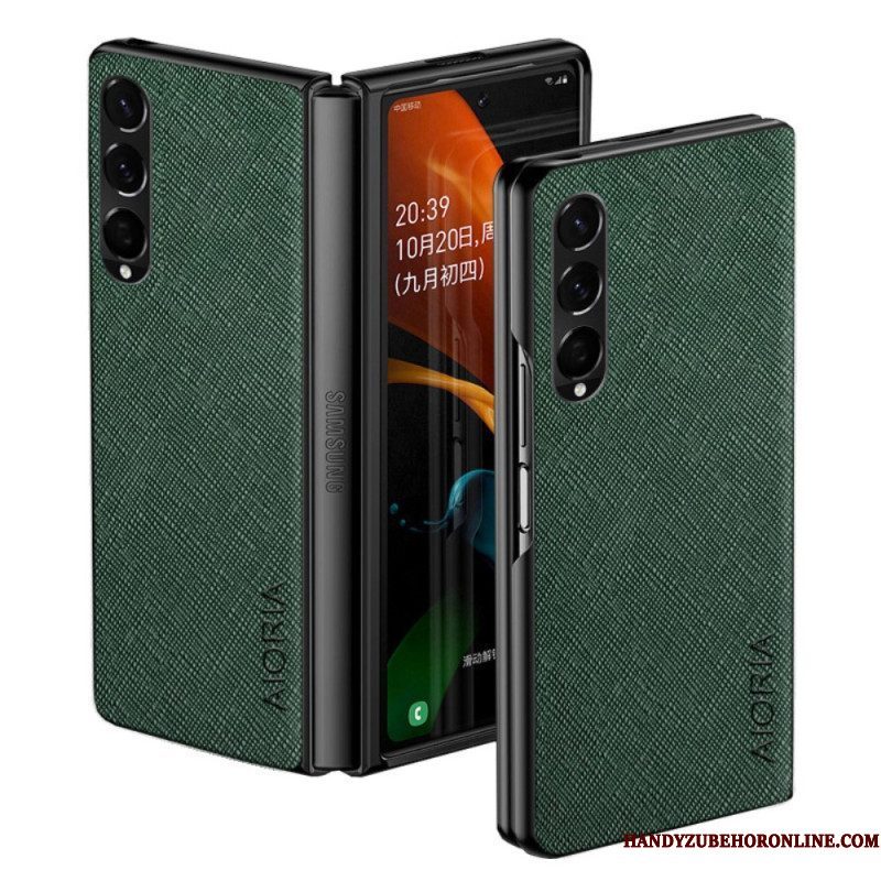 Hoesje voor Samsung Galaxy Z Fold 4 Aioria Kunstleer Geweven Textuur